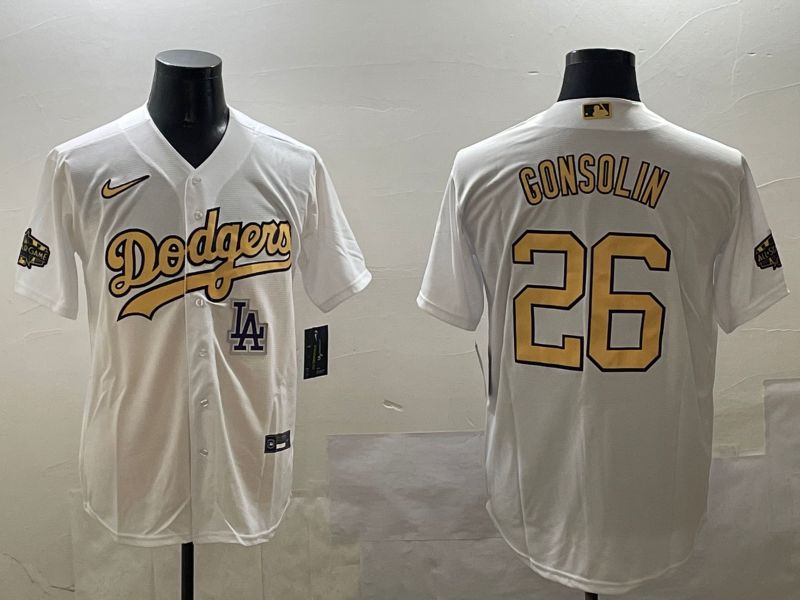 Men Los Angeles Dodgers #26 Gonsolin White All star Game 2025 Nike MLB Jersey style 5->los angeles dodgers->MLB Jersey